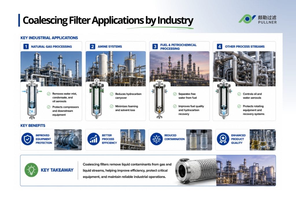 applications by industry coalescing filter